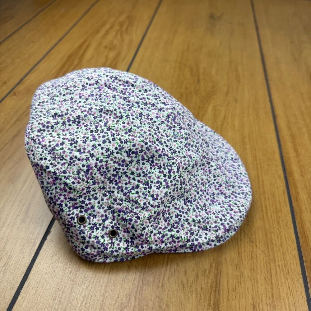 Pamoa Premium Headwear Womens Purple Floral Flat Cap Ivy Hat‎ PMV720 S/M NEW